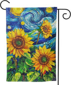 Sunflower Garden Flag Vertical Double Sided Outdoor Yard Flags 12.5x18 Inch Burlap Banners for House Lawn