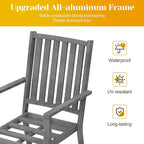 Patio Dining Chair Set of 4, Aluminum Outdoor Dining Chairs with Waterproof Cushions, Metal Outdoor Patio Furniture Seating for Porch, Balcony, Deck, Backyard, Gray