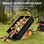 GarveeLife Lawn Mower Trailer ATV Dump Cart Tow Behind, 750 Lb Utility Garden Cart, 17 Cu.Ft, Heavy Duty Steel Garden Utility Trailer with Removable Sides for Atvs, Utvs Lawn Garden Tractors