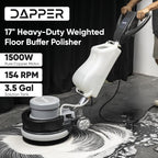 17" Heavy-Duty Weighted Floor Buffer Polisher Machine – 1500W, 154 RPM Commercial Scrubber with Removable Weights – Includes 3.5 Gal Tank, 2 Brushes & 3 Pads – Strip, Buff, Scrub & Polish Floors