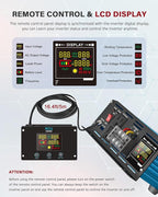 3000 Watt Inverter Pure Sine Wave DC 12V to 110V AC Power Inverters with 3 AC Charger Outlets, Car Inverter Solar Power Inverters for Vehicles Home with LCD Display and 2.4A USB Charging Ports