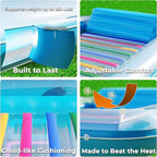 JAMBO Inflatable Tanning Pool Lounger Float, 70 x 47 Sun Tanning Pool Float with Pillow, Water Lounge Raft, Pool Floatie for Adults, Tanning Raft Pool Tub, Water Tanning Bed Kiddie Pool Tanning Floats