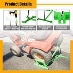 Riding Lawn Mower Lift Jack Lawn Mower Jack Lift with 880 Lbs Weight Capacity Telescopic Maintenance Jack for Lawn mowers and Garden Tractors Green