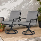 Grand patio Dining Chairs Set of 4，Outdoor Swivel Patio Dining Chairs Set of 4，Swivel Rocker Dining Chairs，Outdoor Dining Chairs with Grey Cushions, Patio Chairs for Outside, Garden Lawn Porch