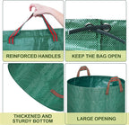 Remiawy Reusable Yard Waste Bags, 3 Packs 72 Gallons Lawn and Leaf Garden Bags with Reinforced Carry Handles Heavy Duty Garden Waste Bags Camping Yard Recycling Trash Bags for Debris Leaves Grass