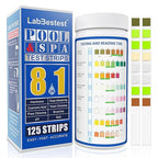 Pool Salt Test Strips - Salt Water Pool Testing Kit - 125 Swimming Pool Spa Hot Tub Test Strips - Rapid Accurate Easy to Test Hardness, Bromine, pH, Salt and More (8-Way)