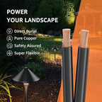 SUNVIE 100FT 16/2 Low Voltage Landscape Wire, 16 Gauge Low Voltage Stranded Copper Wire, 16 AWG 2 Conductor Electric Wire Direct Burial Lamp Wire for Landscape Lighting Wire, ETL Listed, Black