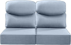 Luxury 24x24x6 Inch Smile Outdoor Seat Cushions Set of 2 - Superior Comfortable Water-Repellent Patio Chair Cushion for Porch Rattan Dining Swivel Chairs Loveseat Sectional Sofa - Baby Blue
