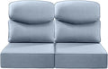 Luxury 22x24/22x25 6-Inch Smile Outdoor Seat Cushions Set of 2 - Superior Comfortable Water-Repellent Patio Chair Cushion for Rattan Dining Swivel Chairs Loveseat Sectional Sofa - Baby Blue