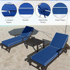 Chaise Lounge Cushions Outdoor Furniture 72 x 21 Inch Olefin Patio Lounge Chair Cushions 4'' Thick Waterproof Outdoor Chaise Cushion Weather Resistant Pool Lounger Cushion (Blue)