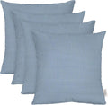 RSH DECOR: Sunbrella Square Throw Pillows Set of 4 | 20" x 20" | Water and Fade-Resistant Performance Fabric | Outdoor Pillow Covers with Down-Alternative Inserts | Canvas Air Blue