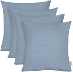 RSH DECOR: Sunbrella Square Throw Pillows Set of 4 | 20" x 20" | Water and Fade-Resistant Performance Fabric | Outdoor Pillow Covers with Down-Alternative Inserts | Canvas Air Blue