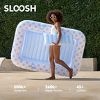 SLOOSH Inflatable Tanning Pool Lounger Float, 70" x 46" Pool Floats Adult with Pillow, 4 in 1 Suntan Tub Raft Floatie,Sunbathing Bed Lounge for Water Blow Up Ball Pit Party Gifts
