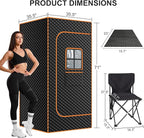 NAIZEA Sauna Box, Portable Steam Sauna, Portable Saunas for Home with 3L 1200W Steamer, Remote Control, Folding Chair, Full Body Saunas Tent for Relaxation,2.9'x2.9'x5.9'