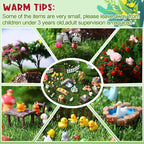 116 Pcs Fairy House Accessories Kit Miniature Garden Accessories Terrarium Decoration Mini Diorama Figurines Miniature Landscape Trees Simulated Succulents for DIY Garden Doll House Craft