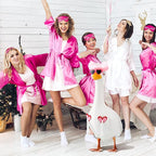 Outus Halloween Sexy Cowgirl Goose Outfits Funny Pink Cowboy Porch Goose Outfit 23 Inch Cowgirl Lawn Geese Cloth for Halloween Valentines Bachelorette Party Yard Garden Outdoor Decor