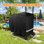Hisencn Grill Cover for Recteq Bullseye RT-B380 RT-B380X Wood Pellet Grill Smoker, Heavy Duty Waterproof Grill Cover with Reflective Strips, Moisture Proof Vents and Adjustable Drawstring, Outdoor BBQ