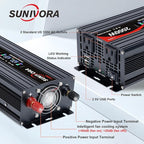 2000 Watt Inverter with LCD Display 12V DC to 110V/120V AC 60HZ Car Power Inverter with 2 AC Outlets & Dual USB Ports for Car RV Truck Camping