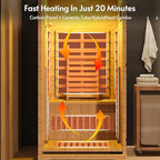 Infrared Sauna at Home 1 Person with 7 Color Therapy, Low EMF 1745W Fast Heating Canadian Hemlock Wood Sauna, Indoor Dry Sauna with Bluetooth Speakers for Home, Gym (3Lx3.3Wx6.3H Ft)