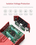 BESTEK Pure Sine Wave Power Inverter - 300W Car Plug in Charger Outlet DC 12V to 110V AC - Cigarette Lighter Adapter with 4.8A Dual USB Fast Charging Ports for Laptop - Aluminum Housing - Red