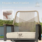 HERA'S HOUSE Outdoor Swivel Bar Stools Set of 6, High Top Patio Chairs with All Weather Cushion Pro Fabric, Bistro Set for Backyard, Lawn Garden, Balcony,Poolside