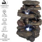 Go Yard Stone Waterfall Fountain with LED Lights