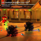120V LED Outdoor Christmas Spotlights, 5 Extra Lenses (RGB Purple Blue), 7.5W 800LM Waterproof Spotlight Outdoor, Plug-In Landscape Light for Yard, Halloween, Christmas, Tree Flag Light, ETL Listed