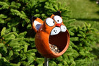 Ceramic Garden Decor - Cat Lawn stake - Bird Feeder - Outdoor statue - Perfect, unique gifts for gardeners woman, men - Handmade, Frostproof