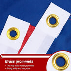 Dominican Republic Flag 3x5 ft Outdoor, Double Sided 3 Ply Heavy Duty Dominican National Country Flag, 100% Quality Polyester Dominicana Banner with Brass Grommets 4 Rows Stitches