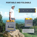 VTOMAN 2376Wh Portable Power Station with Extra Battery & 200W Solar Panel - 1500W Up to 3000W Solar Power Generator for Home Backup, Off-grid, Road Trip, RV, Camping, Fishing, Vehicle Emergency