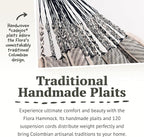 LA SIESTA® Flora Classic Cotton Hammock & TreeMount, Hammock & Tree Straps for Beams Posts - Indoor Outdoor Hammock, Extra Large Patio Hammock Bed Portable Hammock, 2 Person Hammock - King, Zebra