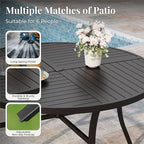 7 Pieces Outdoor Table and Chairs, Patio Dining Set for 6 Includes 54" Round Outdoor Table and 6 Patio Chair Set, Outdoor Dining Furniture Set for Lawn Backyard Deck, Red