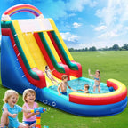 Inflatable Water Slide for Adults, 21FT 100% PVC Waterslide with Big Splash Pool, Widen Slide with Shallow Pool, 750W Air Blower, Ideal for Backyard, Park (Color Arc)