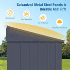 BlueWish 4'x8' Metal Storage Shed, Lean-to Tool Shed with Galvanized Sloped Roof, Small Shed Kit with Built in Vents, Patio Garden Outdoor Storage Shed for Utility Tool Storage