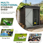 Outdoor Storage Shed 4.9x3.0 FT, Utility Steel Tool Shed with Lockable Door and Air Vents, Galvanized Metal Shed for Garden Backyard Patio Lawn