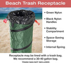 EXCELLO GLOBAL PRODUCTS Pop-Up Trash Can Portable Waste Container Outdoor Garbage Garden Yard Leaf Bin Collapsible Utility Bag (12.8" x 26")