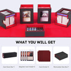 Marsguard Trading Card Deck Box with Commander Display，5 in 1 MTG Storage Holds 400+ Double-Sleeved Cards，4 Deck Boxes & Dice Tray Included，Fits MTG, TCG, PTCG & Sports Cards