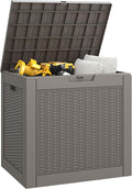 31 Gallon Storage Box, Resin Outdoor Waterproof and UV Resistant,Lightweight Box for Garden Tools, Pool Supplies