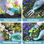 WORKPRO 5PCS Garden Tool Set, Aluminum Heavy Duty Gardening Tool Set with Bag, Outdoor Garden Hand Tools, Gardening Gifts