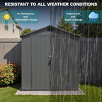 Devoko 6x10 FT Plastic Outdoor Storage Shed - Lockable Resin Tool Shed with Window & Floor - Easy Assembly for Garden, Backyard, Deep Gray
