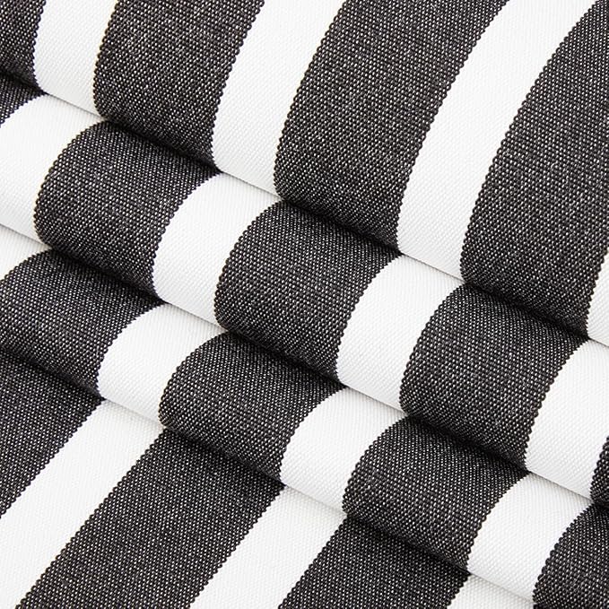 RSH DECOR: Sunbrella Square Throw Pillows Set of 4 | 17" x 17" | Water and Fade-Resistant Performance Fabric | Outdoor Pillow Covers with Down-Alternative Inserts | Shore Classic Black