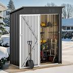 DWVO 5x3ft Outdoor Storage Shed, Weatherproof Tool Shed w/Locking Entry & Ventilation for Grass Cutter, Bike, Equipment, Courtyard, Garden (Dark Gray)