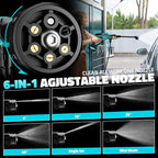 Cordless Pressure Washer, 800PSI Brushless Power Washer with 18V 4.0Ah Battery, 17FT High Elastic Hose, 6-in-1 Nozzle and Storage Handbag, 3 Power Level Portable Pressure Washer for Home, Car, Garden