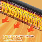Outdoot Electric Heater, Electric Patio Heater for Outdoor/Indoor Use, Wall Mounted Or Tripod Infrared Garage Heater, 1500W, Remote Control, Black