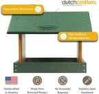 DutchCrafters Poly Hanging Hopper Bird Feeder, Large Hanging Bird Feeder for Outside, Outdoors - Amish American Made (Turf Green & Cedar)