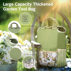 Gardening Tool Set 10 Pieces, Heavy Duty Stainless Steel Garden Tool Set Hand Tools with Roomy Lightweight Floral Tote Bag, Rust-Proof Garden Tools for Gardening, Ideal Gardening Gifts for Women Mom