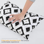 idee-home Outdoor Pillows with Inserts Included, Patio Outside Lumbar Pillows Waterproof Set of 2, 12 x 20 inch
