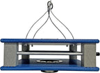 DutchCrafters Poly Gilbertson Large Covered Blue Bird Feeders for Outdoors Hanging, Bluebird Feeder for Mealworms - Amish USA Made (Bright Blue & Light Gray)