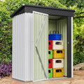 Furniwell 5x3 FT Outdoor Storage Shed, Metal Garden Sheds Outdoor Storage House with Single Lockable Door for Backyard Patio Lawn, White