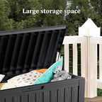 80 Gallon Outdoor Cushion Storage - Waterproof Deck Storage Box & Patio Storage Box, SpaceMax Resin Chest with Lock for Pool/Garden Tools, UV-Resistant, Onyx Black